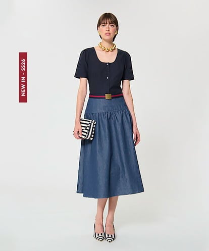 【新品未使用タグ付き】TARA JARMON ネイビースカート ITEM | タラ ジャーモン | Tara Jarmon