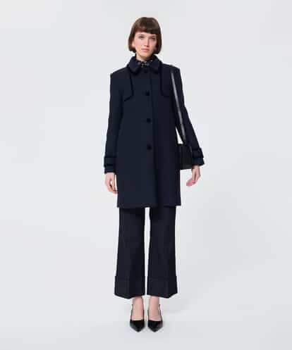 美品TARA JARMON 黒 ウールコート 38 美品TARA JARMON 黒 ウールコート 38