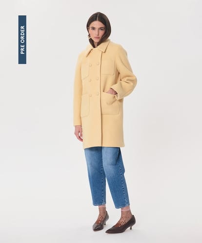 新品タグ★TARA JARMON ライトベージュ ウールコート 大きな襟付き ITEM | タラ ジャーモン | Tara Jarmon